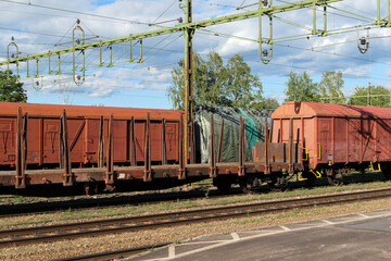 freight train on a railway