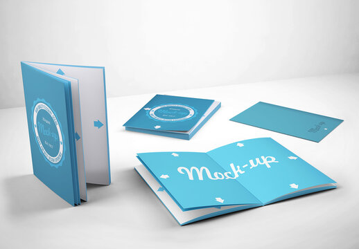 Brochure Folder Magazin Catalog Mock-up 3D Scene
