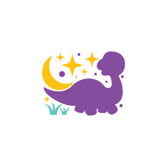 dinosaur moon logo simple cute