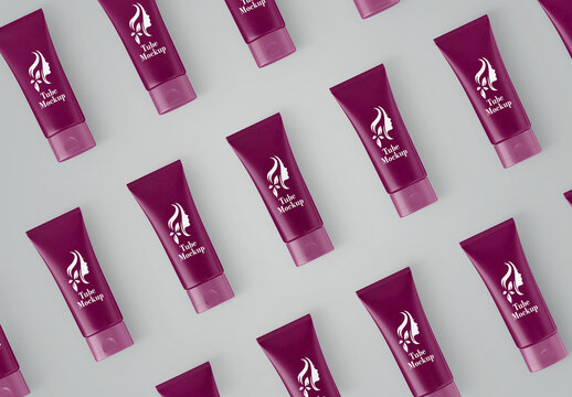 Cosmetic Tube Top View Mockup