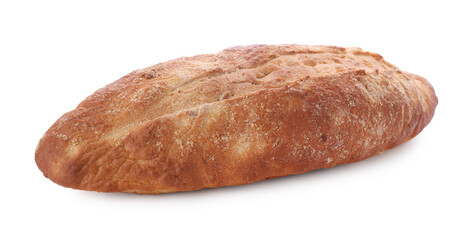 Delicious baguette for sandwich isolated on white
