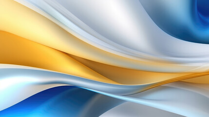Yellow, blue, and white waves.Graphic background