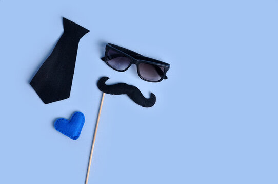 &oacute;culos com bigode e gravata, dia dos pais 