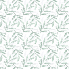 Obraz na płótnie Canvas green leaves seamless pattern