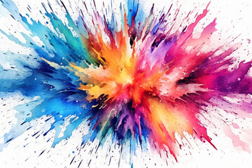 Artistic multicolor watercolor splash effect, Generative AI