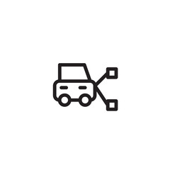 Car Service Share Outline Icon