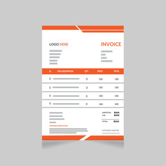 Simple clean invoice design.