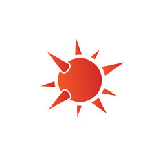 Spiked orb flat vector logo design