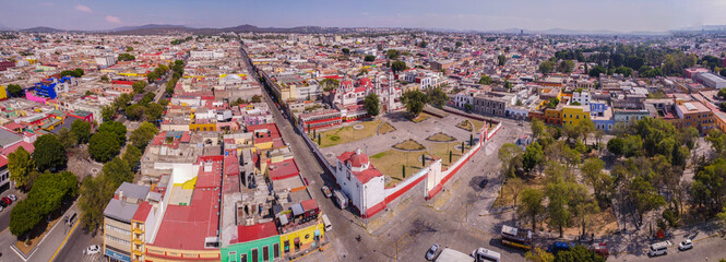 4k hispanic travel mexico landscape drone panorama photo historical 
