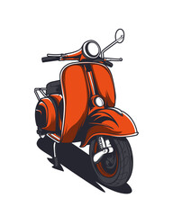 vector illustration of vespa scooter - obrazy, fototapety, plakaty