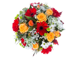 Flower circle on white background