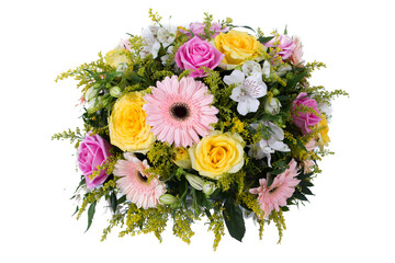 Flower circle on white background