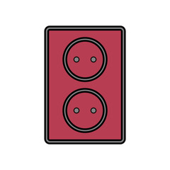 Wall socket icon on white.
