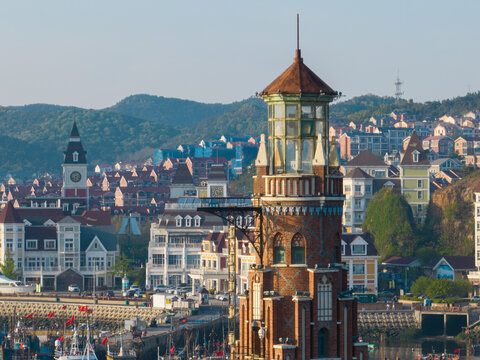 Spring seaside scenery of Binhai Road in Dalian, Liaoning province, China