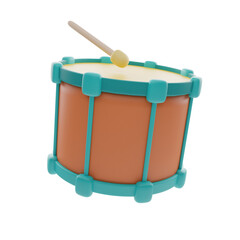 Bass Drum Percussion 3D Render Illustration Surdo Bumbo Tambor Zabumba Instrumento Musical - Axé Pagode Samba Forró Carnaval Arraiá