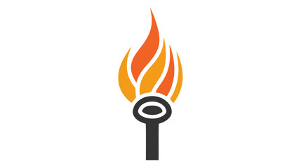 vector illustration of Torch icon isolated on white background. Fire. Symbol of Olympic games. Flaming figure