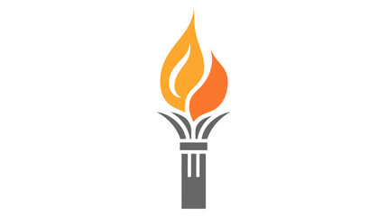 vector illustration of Torch icon isolated on white background. Fire. Symbol of Olympic games. Flaming figure