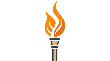 vector illustration of Torch icon isolated on white background. Fire. Symbol of Olympic games. Flaming figure