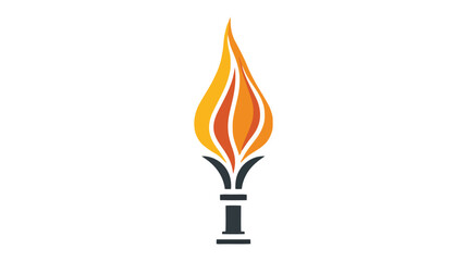 vector illustration of Torch icon isolated on white background. Fire. Symbol of Olympic games. Flaming figure