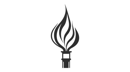 vector illustration of Torch icon isolated on white background. Fire. Symbol of Olympic games. Flaming figure