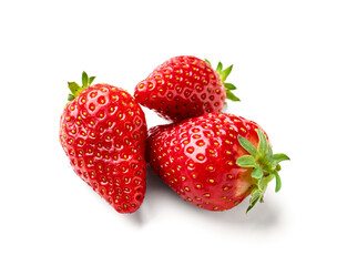 Fresh strawberries on white background