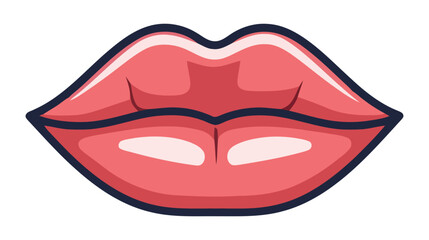 Red female lips isolated on a white background. Vector illustration.