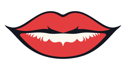 Red female lips isolated on a white background. Vector illustration.