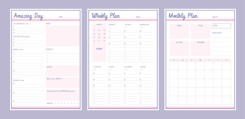 3 set of  Weekly Amazing Day (Purple) 