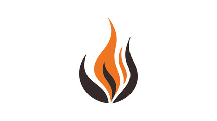 Modern fire logo or icon design. Vector illustration on white background.