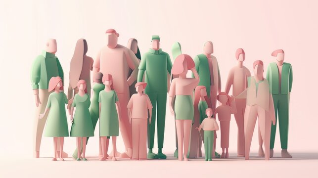 Illustration of people, family together. Created by generative Ai