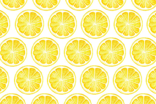 Seamless lemon pattern on white background for printing use and many digital needs