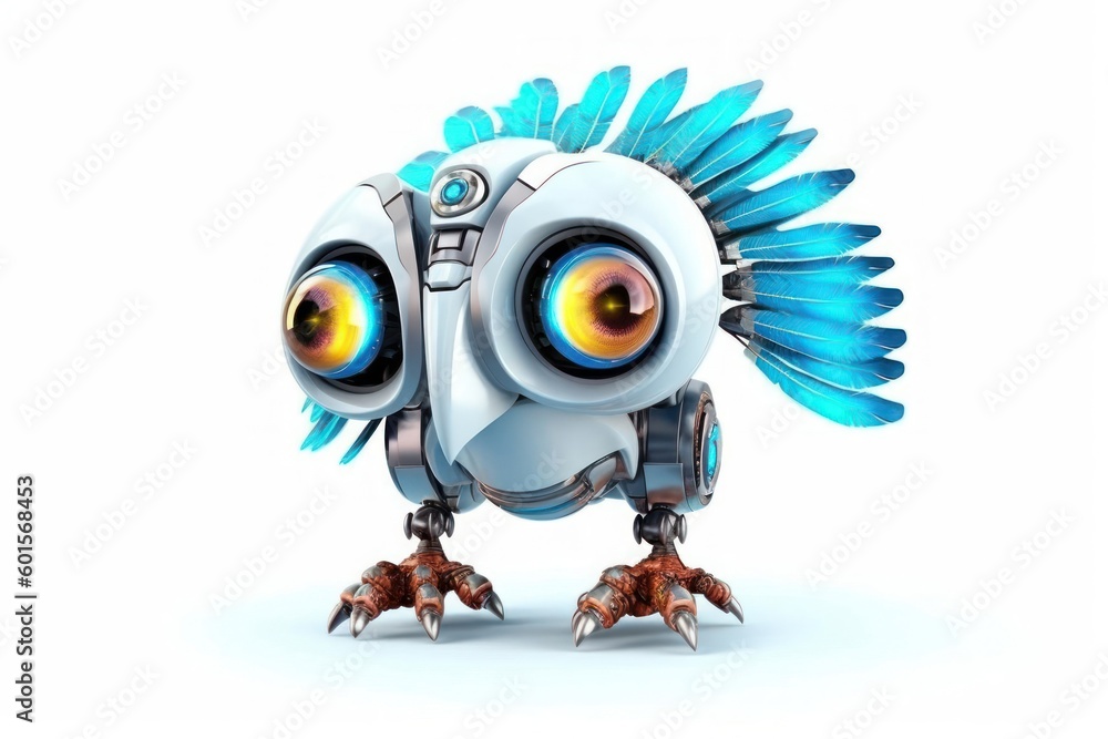 Poster turkey white background cyber robot toy and copyspace generative ai