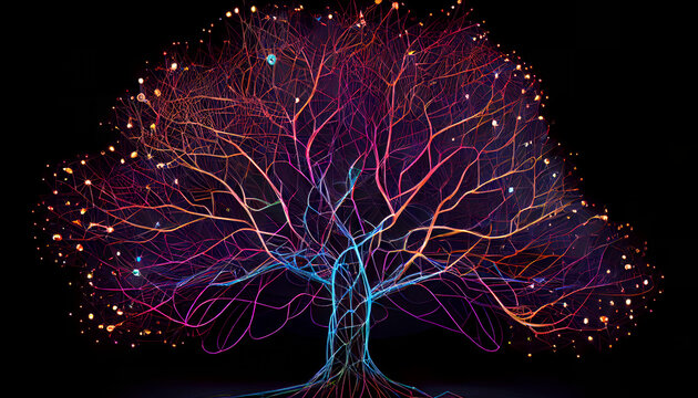  technology tree colorful ai network 