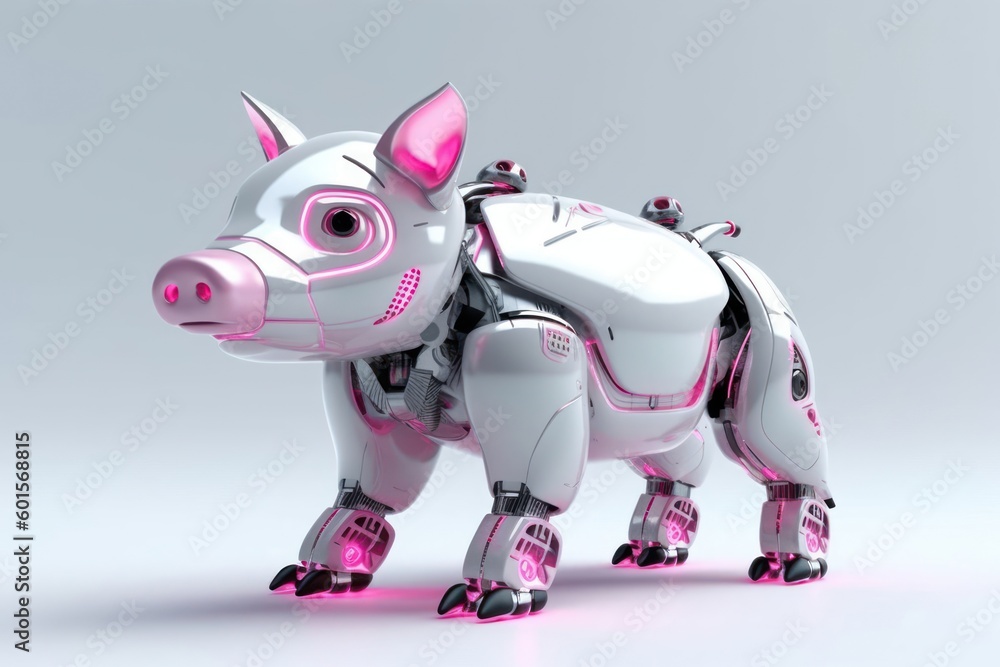 Poster boar grey background robot pet and copy space generative ai