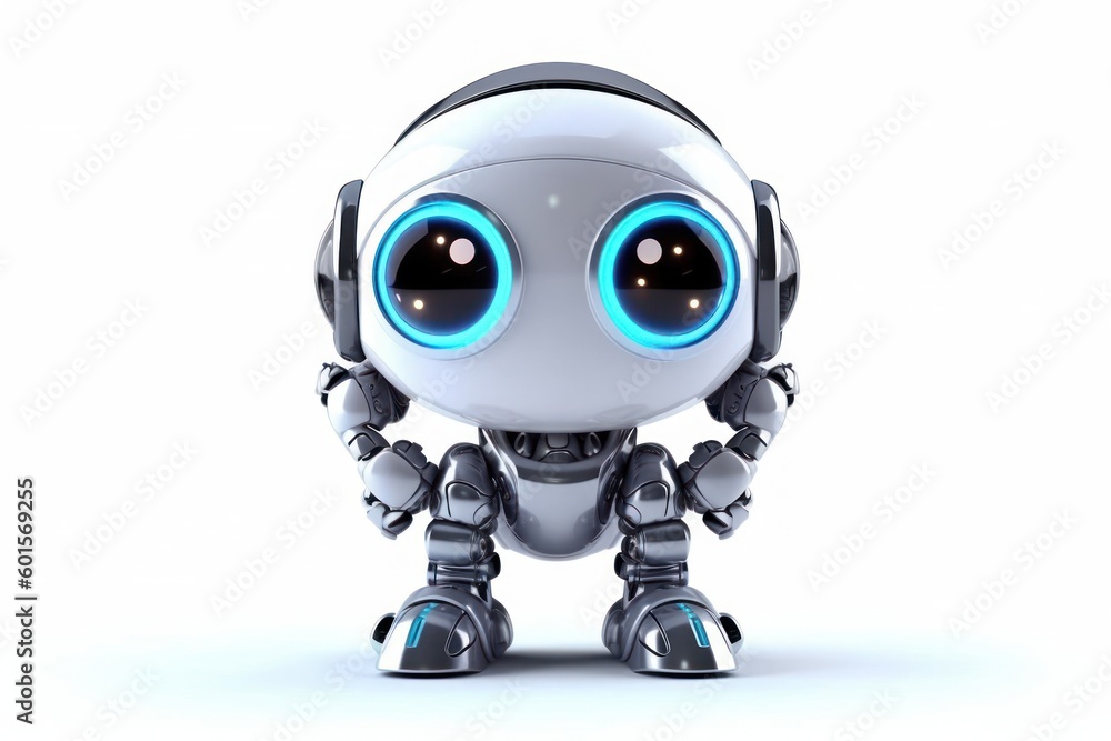 Aufkleber silver robot pet backdrop with copyspace generative ai