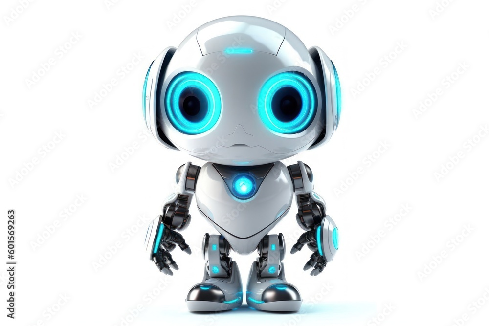Poster smokey robot cyber robot toy backdrop with copyspace generative ai