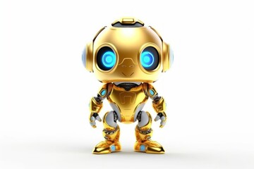 Golden Robot Robot Pet Background With Copy Space Generative AI