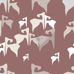 Mountain goats seamless pattern. Pastel colors vector illustration for fabric.