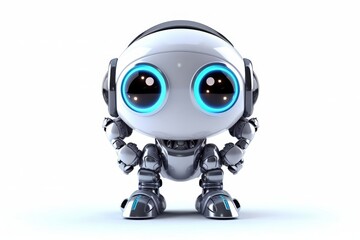 Silver Robot Pet Backdrop With Copyspace Generative AI