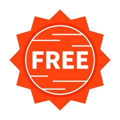 Free Label In Orange Circle Shape And White Line For Marketing
