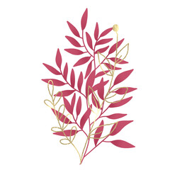 hand drawn wedding floral gold