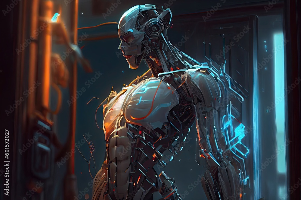 Poster robot warrior generative ai