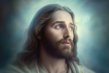 portrait of jesus, savior of mankind, generative AI	
