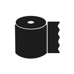 シンプルな黒いトイレットペーパーのアイコン