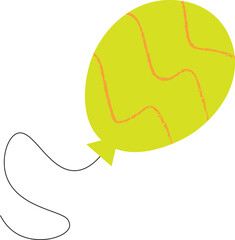 Artsy Hand Drawn Balloon Flat Vector Illustration