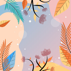 Illustration Vector Abstract Creative Frame Summer Spring themes Background with Floral Pattern 