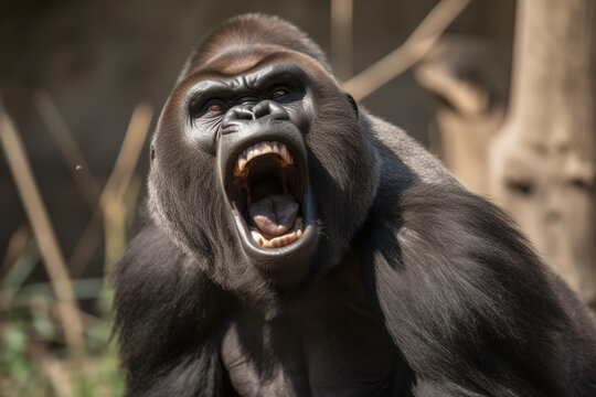 an angry gorilla