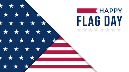 Fototapeta premium Flag Day in the United States background vector illustration, best for social media post template, greeting card, Landscape orientation background