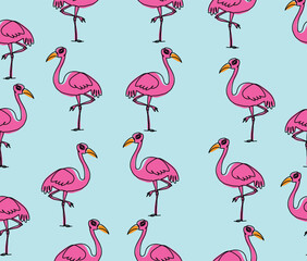 design vector art seamless pattern style flamingo