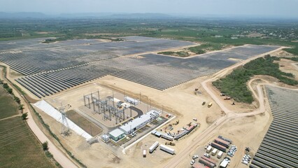 electrical substation of a pv plant in dominican republic